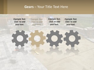 A Backyard With A Slide And A Playground In The Background PowerPoint Template