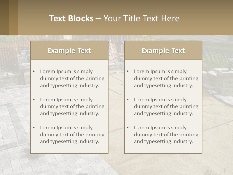 A Backyard With A Slide And A Playground In The Background PowerPoint Template