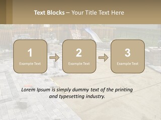 A Backyard With A Slide And A Playground In The Background PowerPoint Template