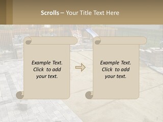 A Backyard With A Slide And A Playground In The Background PowerPoint Template