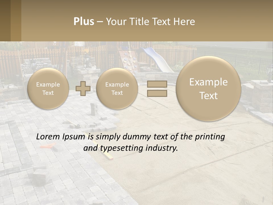 A Backyard With A Slide And A Playground In The Background PowerPoint Template