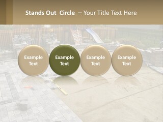 A Backyard With A Slide And A Playground In The Background PowerPoint Template