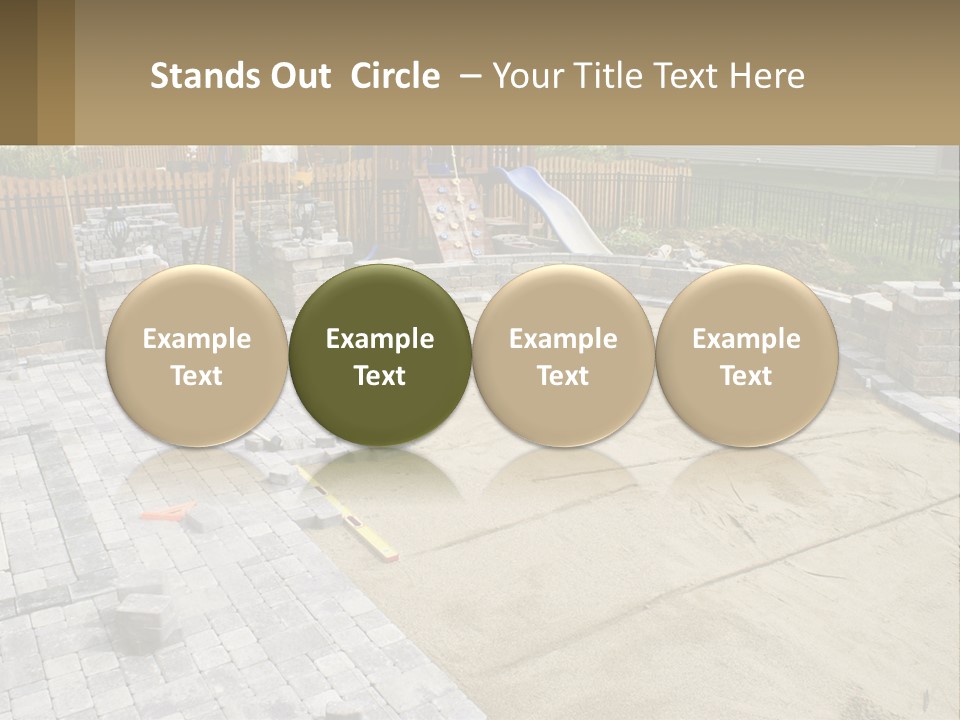 A Backyard With A Slide And A Playground In The Background PowerPoint Template