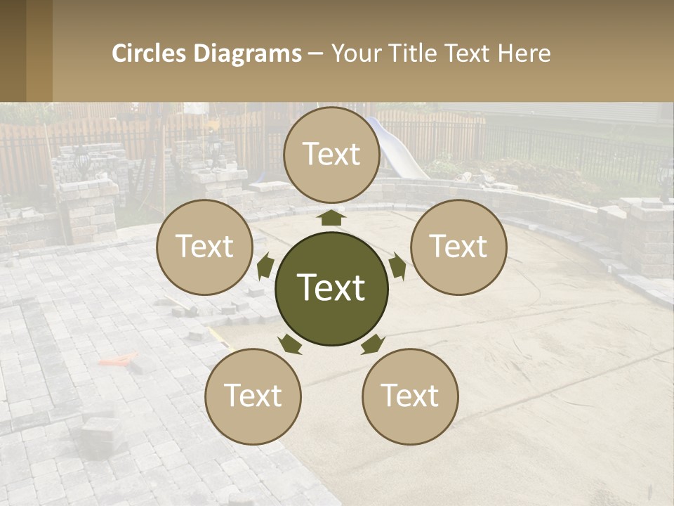 A Backyard With A Slide And A Playground In The Background PowerPoint Template