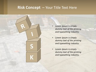 A Backyard With A Slide And A Playground In The Background PowerPoint Template