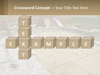 A Backyard With A Slide And A Playground In The Background PowerPoint Template