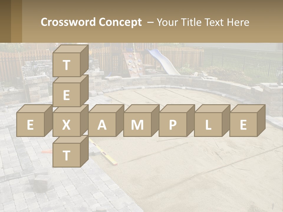 A Backyard With A Slide And A Playground In The Background PowerPoint Template