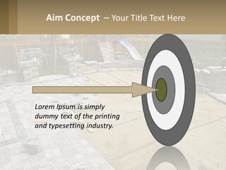 A Backyard With A Slide And A Playground In The Background PowerPoint Template