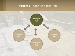 A Backyard With A Slide And A Playground In The Background PowerPoint Template