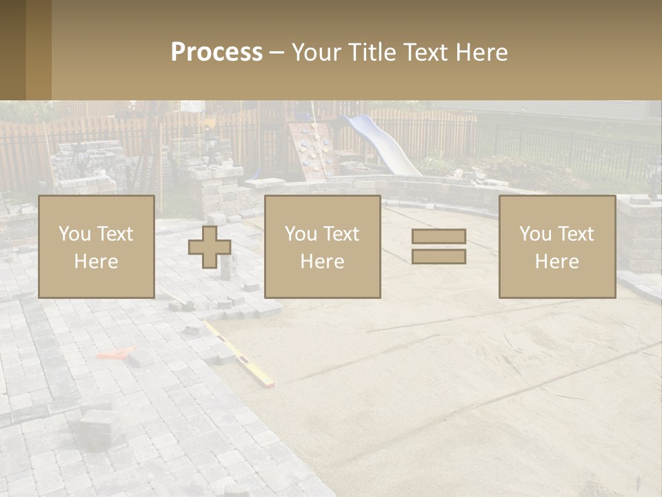 A Backyard With A Slide And A Playground In The Background PowerPoint Template