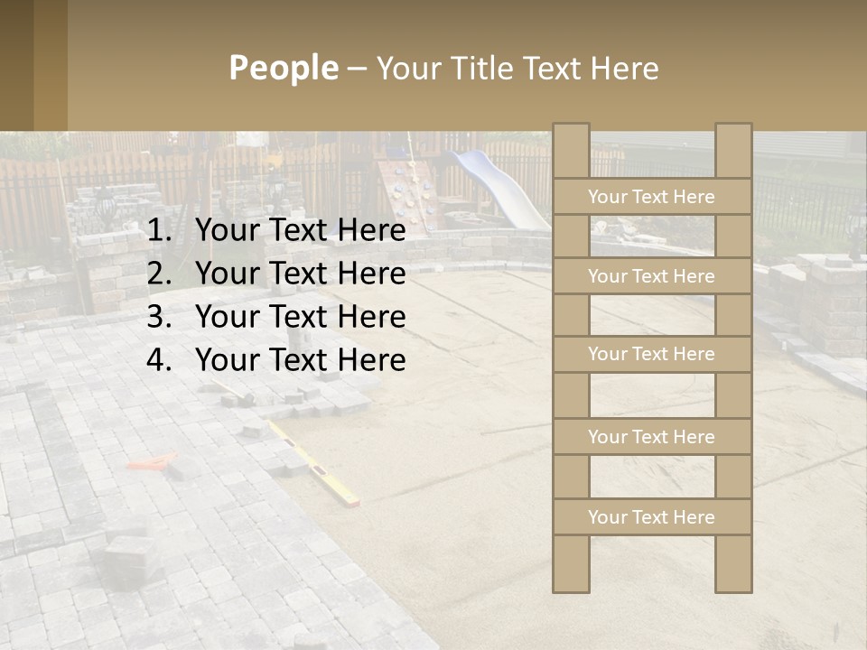 A Backyard With A Slide And A Playground In The Background PowerPoint Template