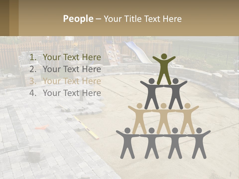 A Backyard With A Slide And A Playground In The Background PowerPoint Template