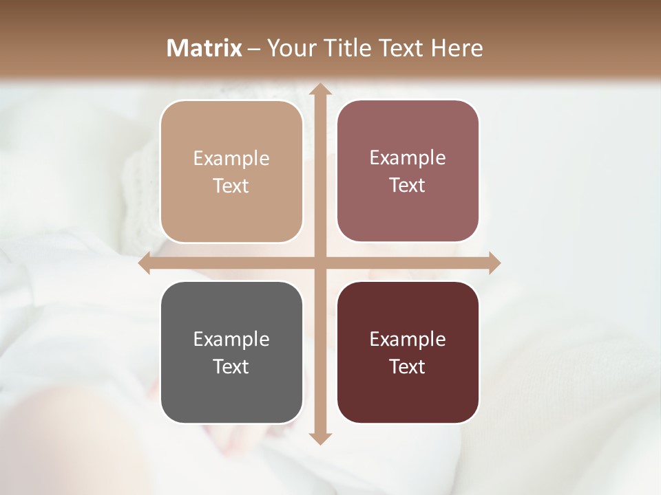 A Baby Sleeping On A Bed With A White Hat PowerPoint Template