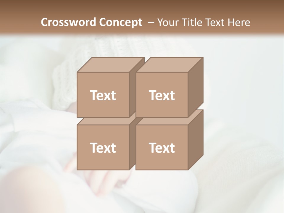 A Baby Sleeping On A Bed With A White Hat PowerPoint Template