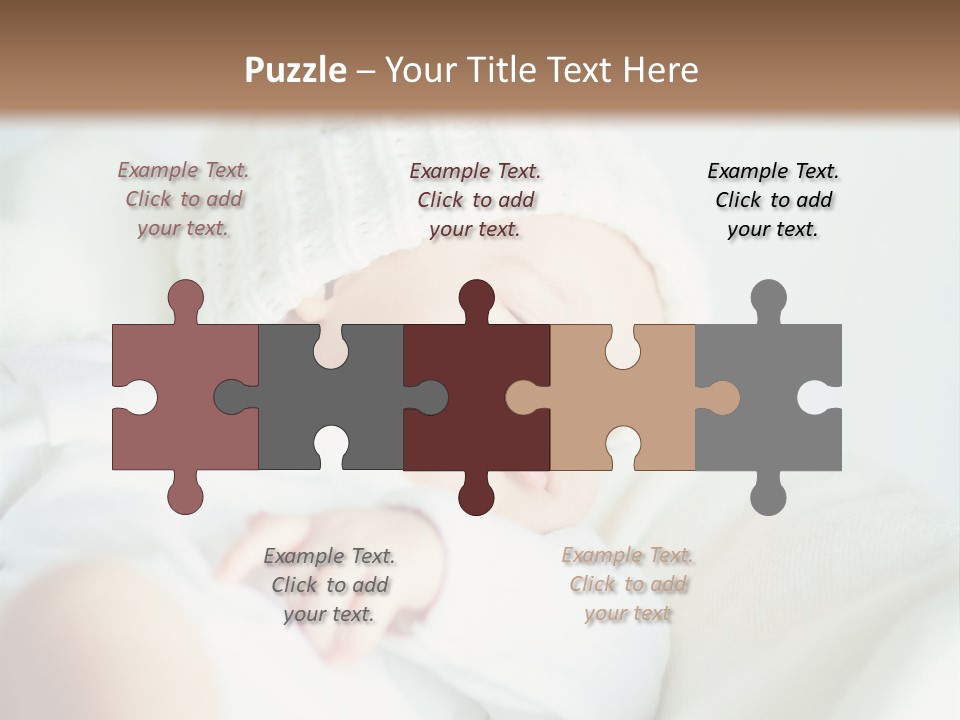 A Baby Sleeping On A Bed With A White Hat PowerPoint Template