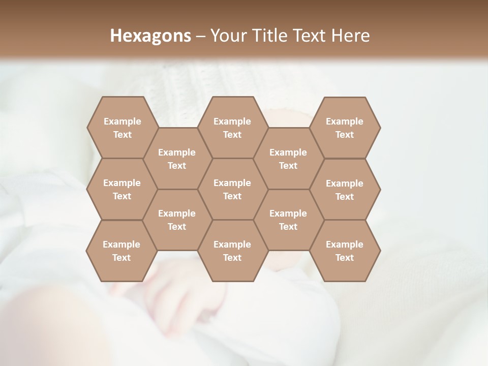 A Baby Sleeping On A Bed With A White Hat PowerPoint Template