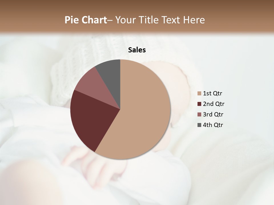 A Baby Sleeping On A Bed With A White Hat PowerPoint Template