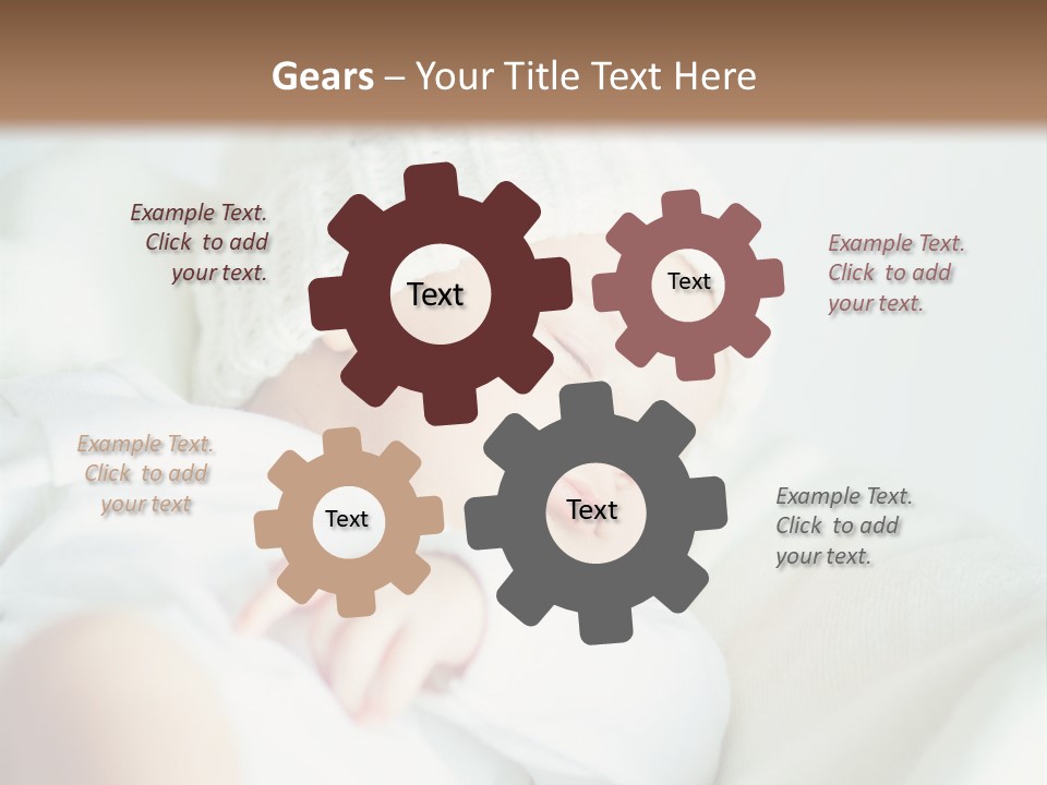 A Baby Sleeping On A Bed With A White Hat PowerPoint Template