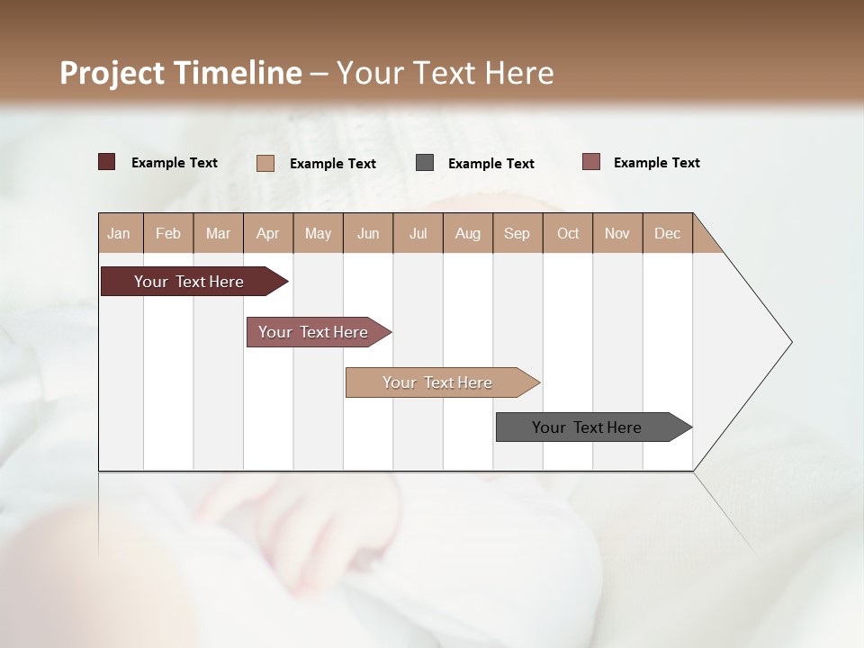 A Baby Sleeping On A Bed With A White Hat PowerPoint Template