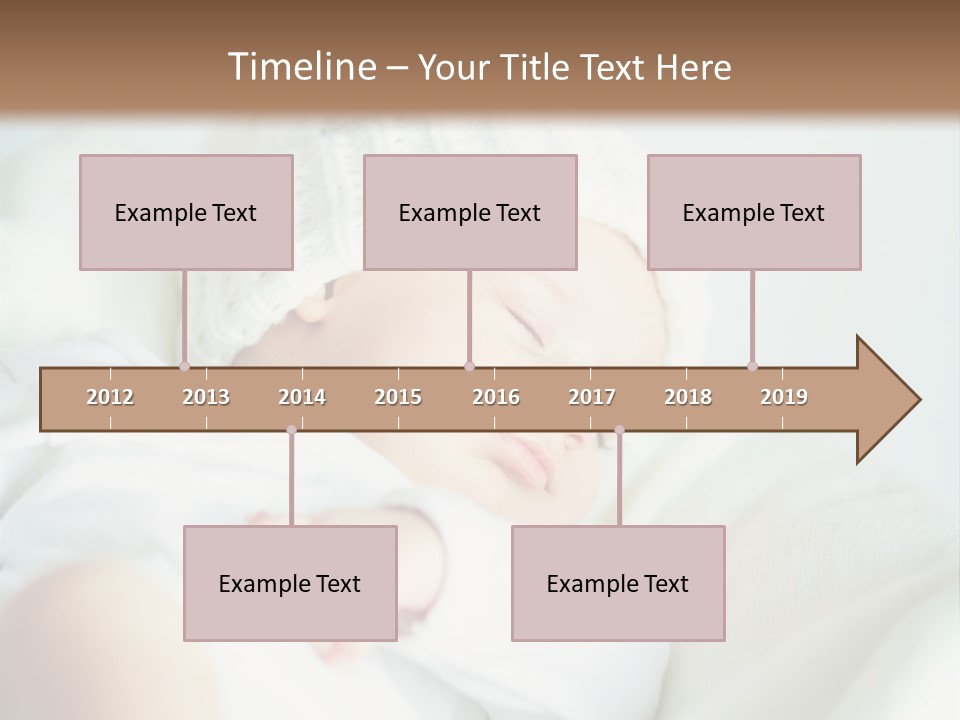 A Baby Sleeping On A Bed With A White Hat PowerPoint Template