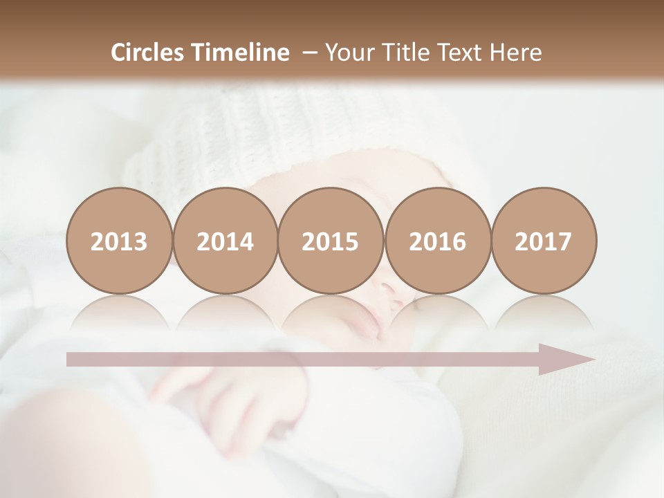 A Baby Sleeping On A Bed With A White Hat PowerPoint Template