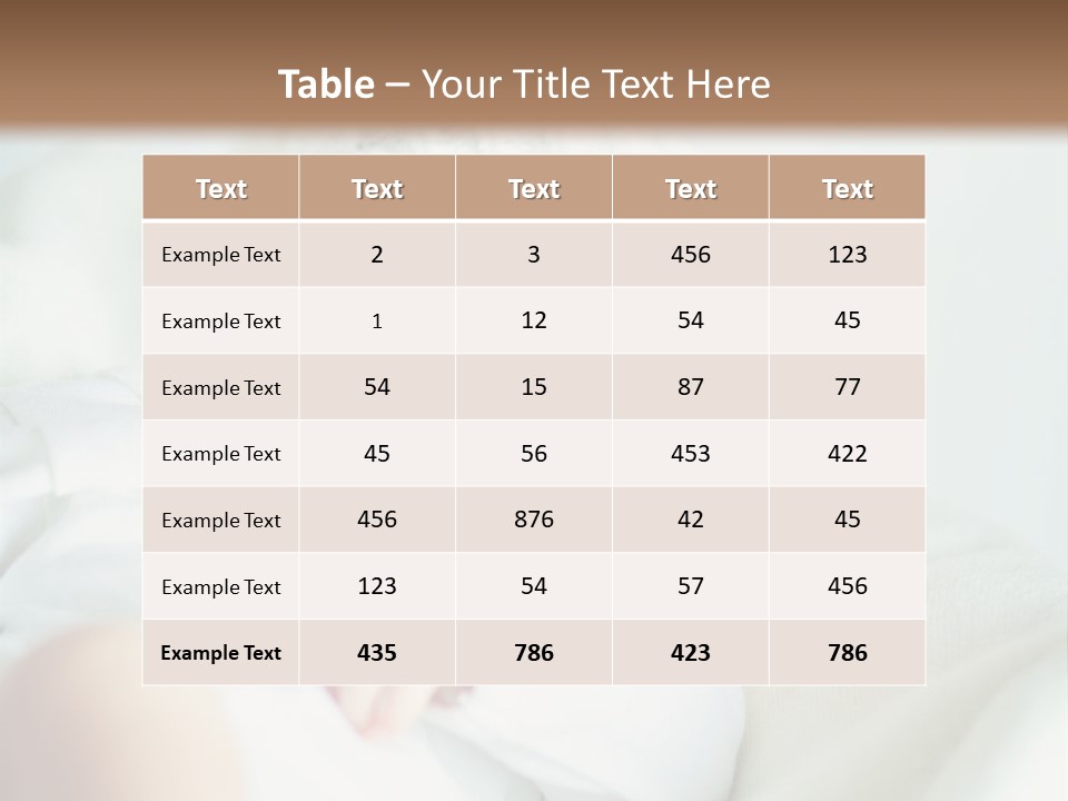 A Baby Sleeping On A Bed With A White Hat PowerPoint Template