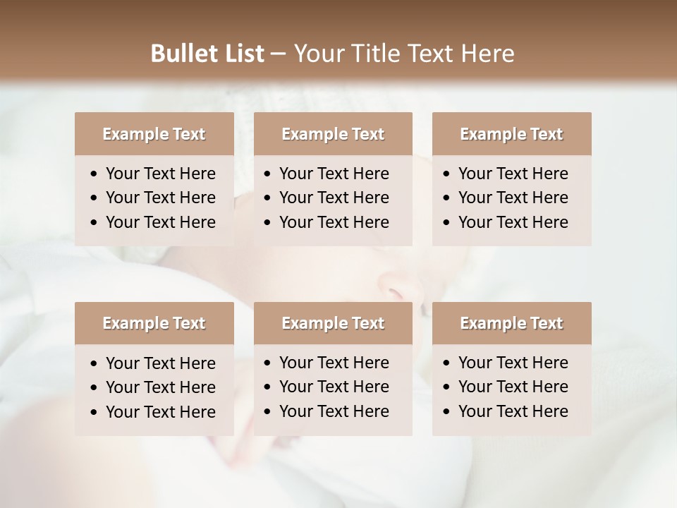 A Baby Sleeping On A Bed With A White Hat PowerPoint Template