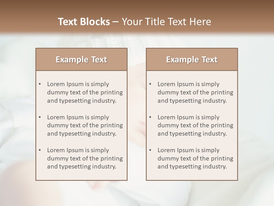 A Baby Sleeping On A Bed With A White Hat PowerPoint Template