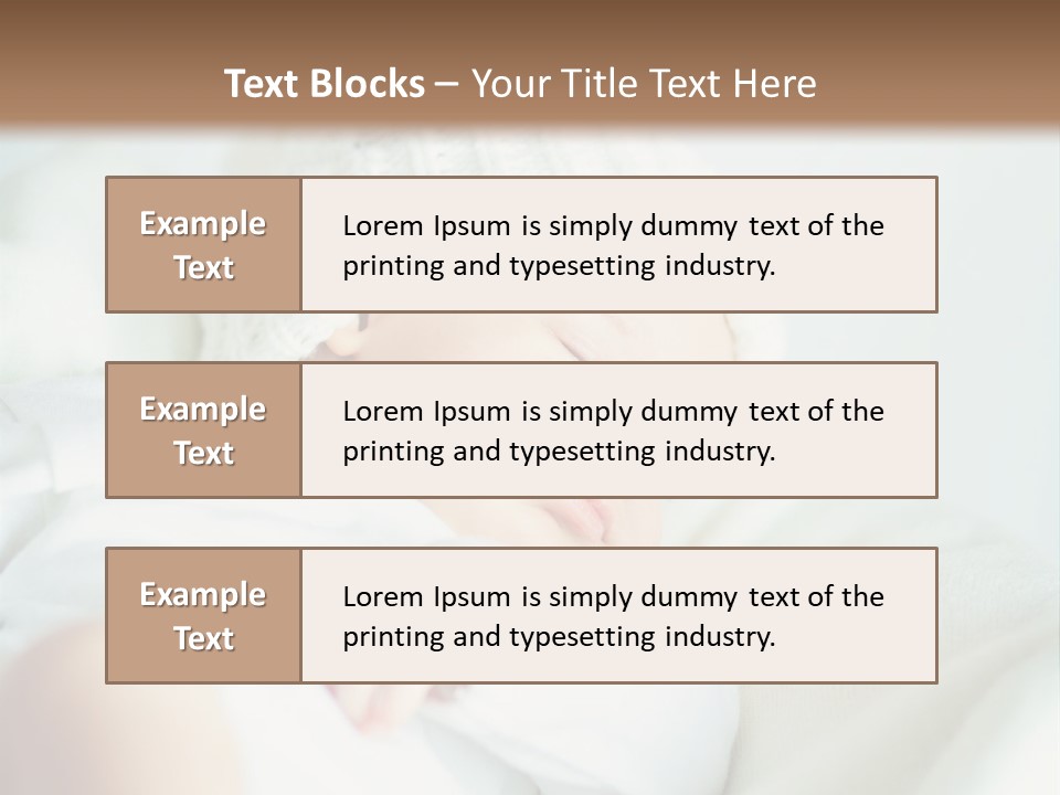 A Baby Sleeping On A Bed With A White Hat PowerPoint Template