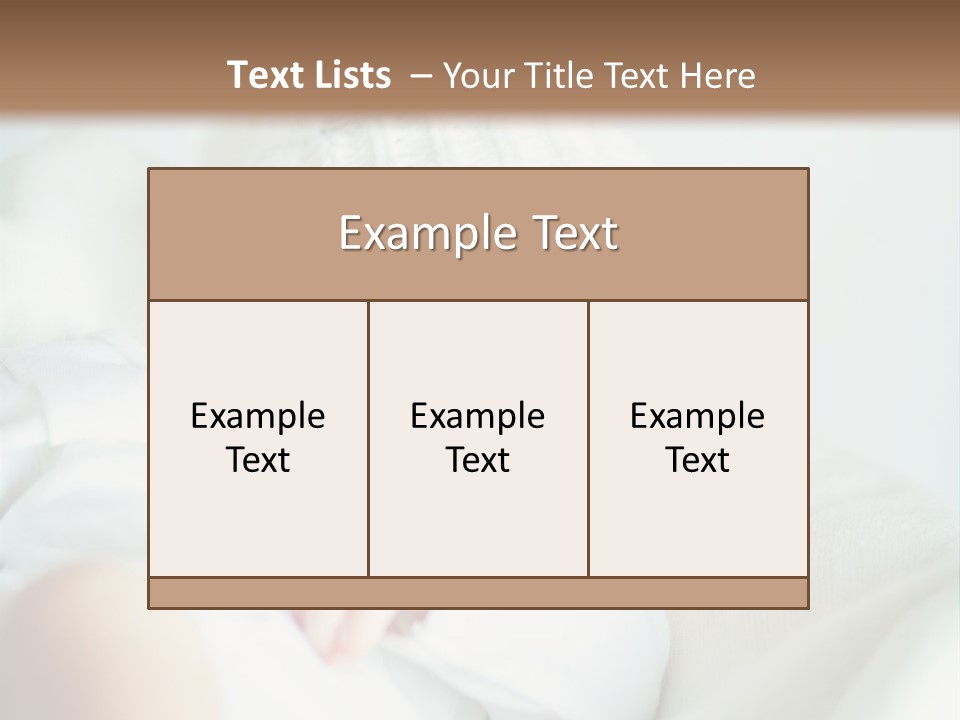 A Baby Sleeping On A Bed With A White Hat PowerPoint Template