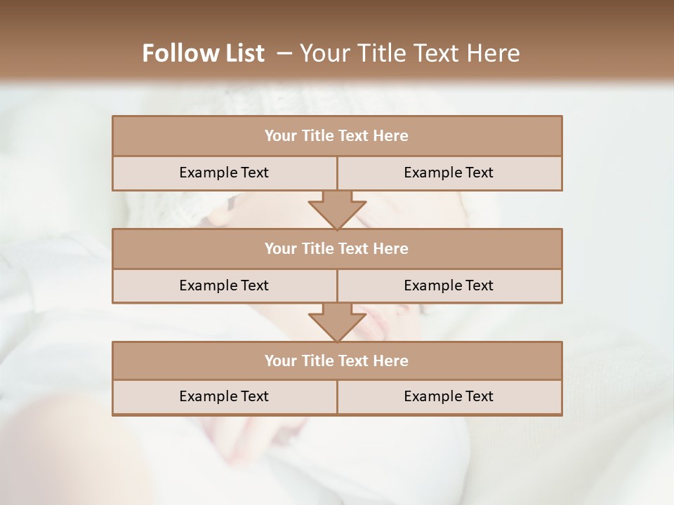 A Baby Sleeping On A Bed With A White Hat PowerPoint Template