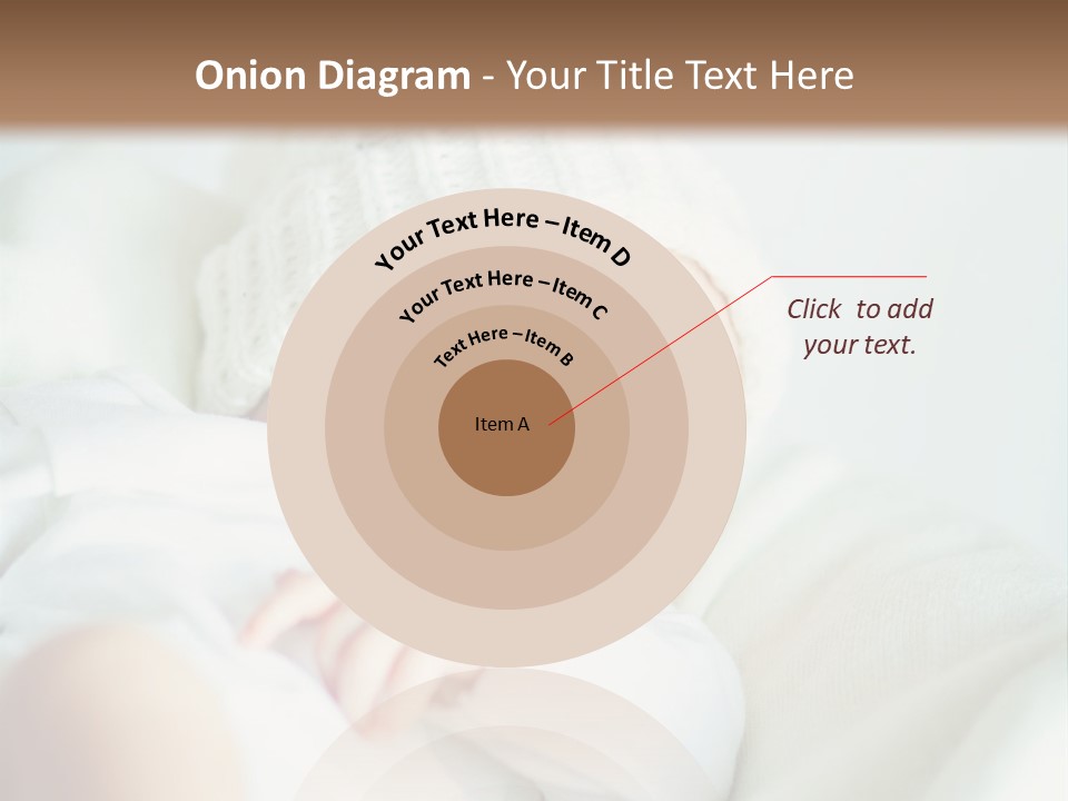 A Baby Sleeping On A Bed With A White Hat PowerPoint Template