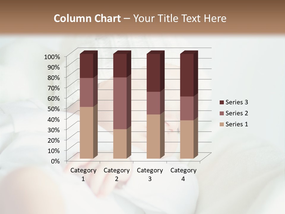 A Baby Sleeping On A Bed With A White Hat PowerPoint Template
