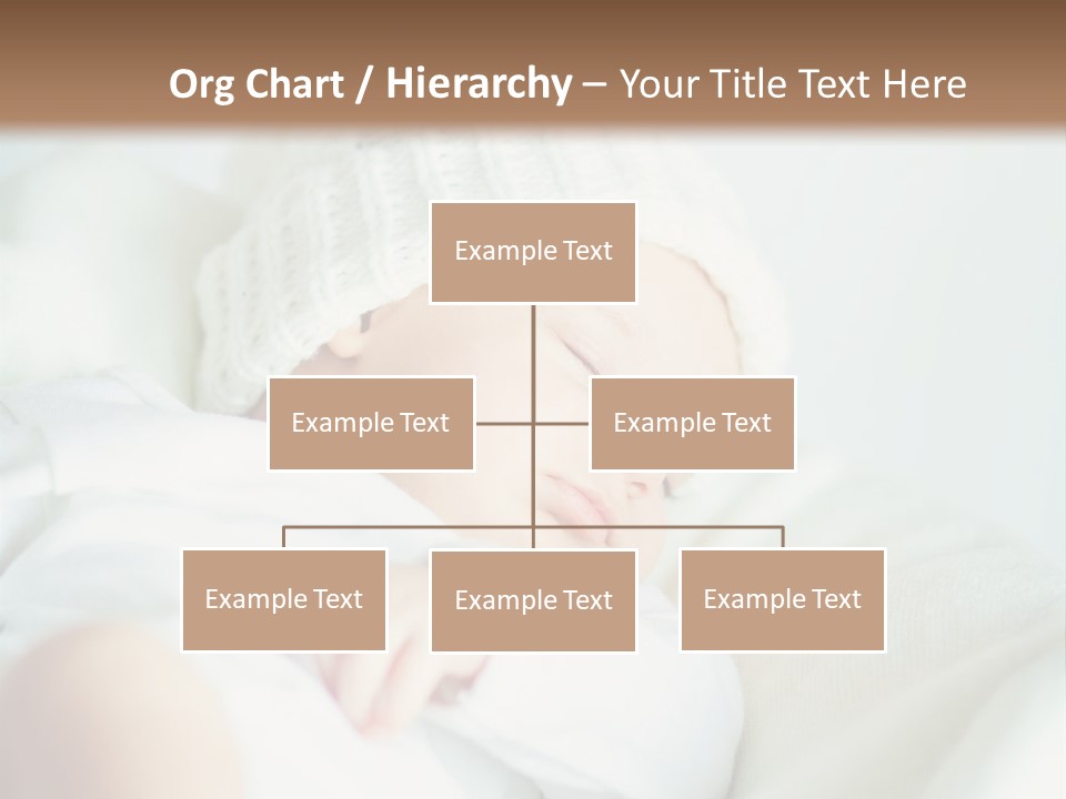 A Baby Sleeping On A Bed With A White Hat PowerPoint Template