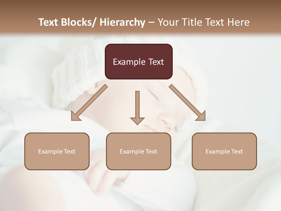 A Baby Sleeping On A Bed With A White Hat PowerPoint Template