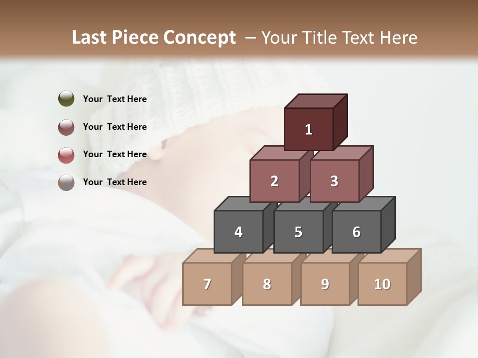 A Baby Sleeping On A Bed With A White Hat PowerPoint Template