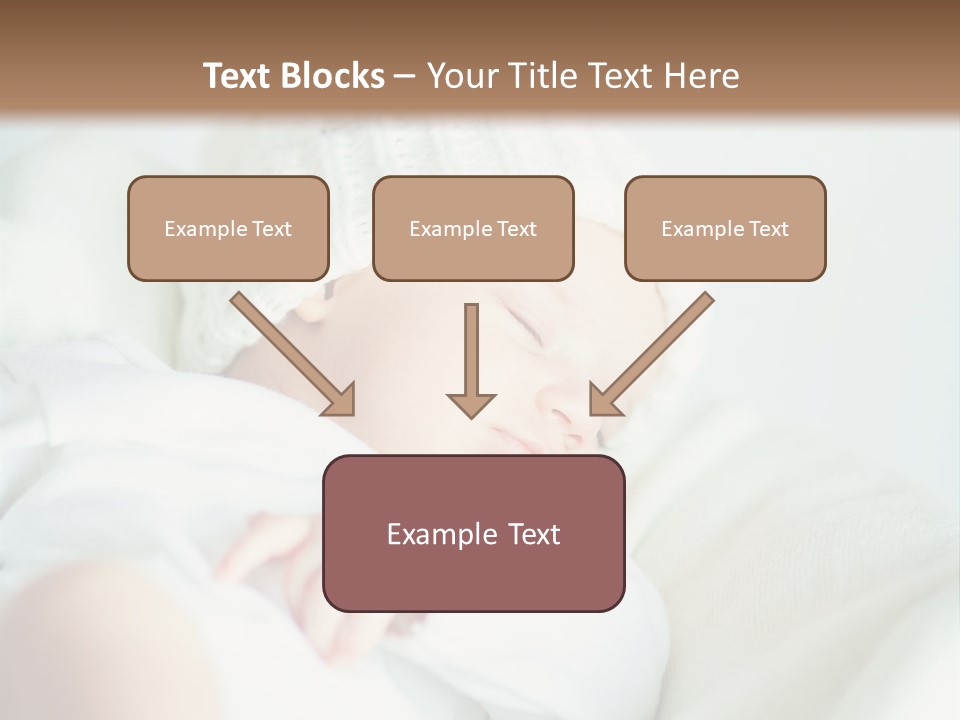 A Baby Sleeping On A Bed With A White Hat PowerPoint Template