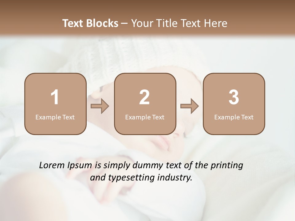 A Baby Sleeping On A Bed With A White Hat PowerPoint Template