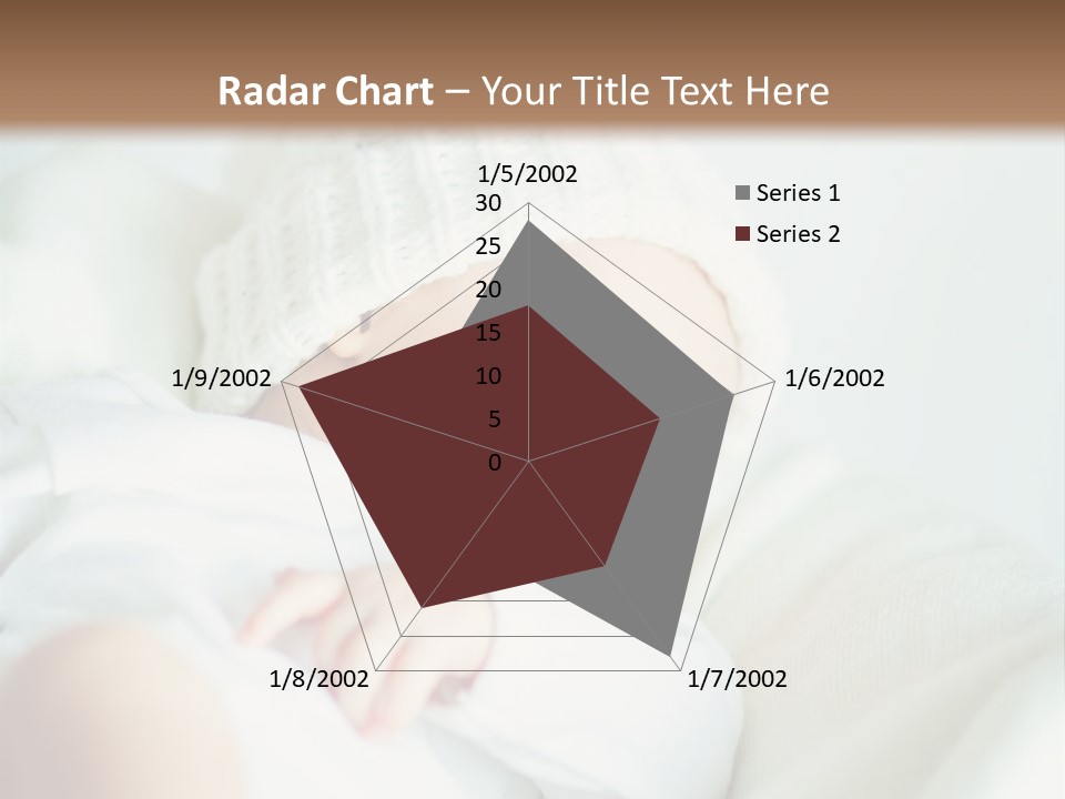 A Baby Sleeping On A Bed With A White Hat PowerPoint Template