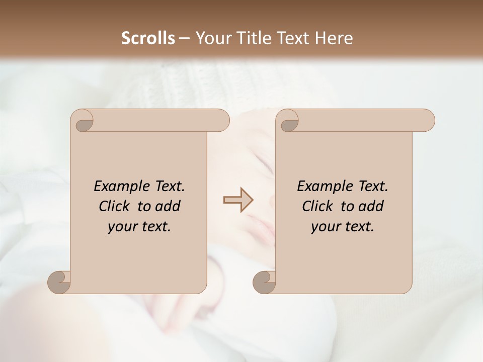 A Baby Sleeping On A Bed With A White Hat PowerPoint Template