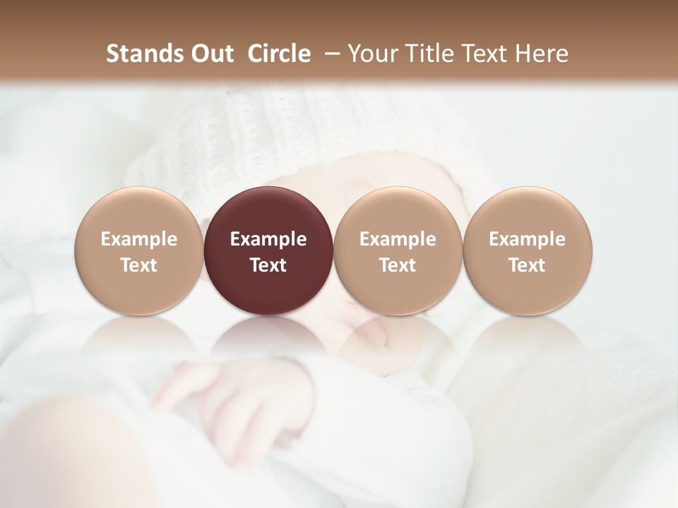 A Baby Sleeping On A Bed With A White Hat PowerPoint Template