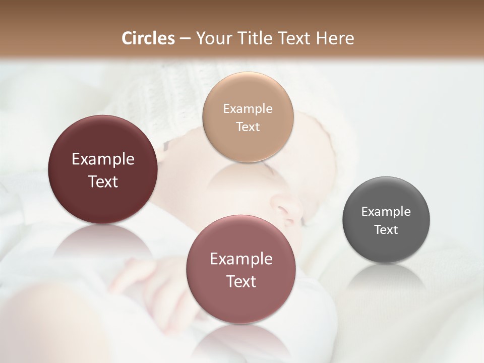 A Baby Sleeping On A Bed With A White Hat PowerPoint Template