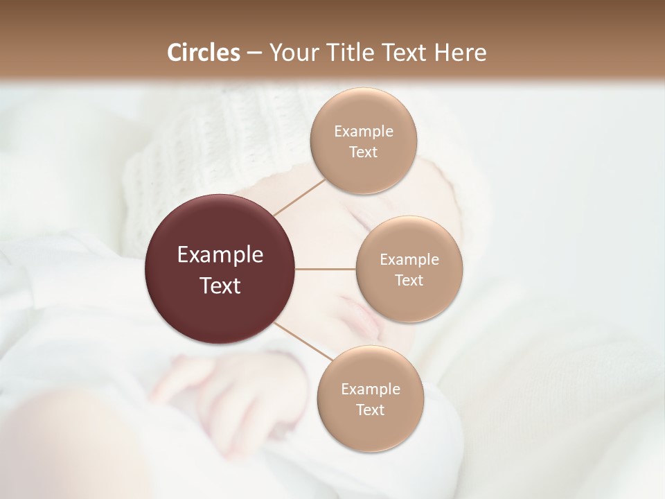 A Baby Sleeping On A Bed With A White Hat PowerPoint Template