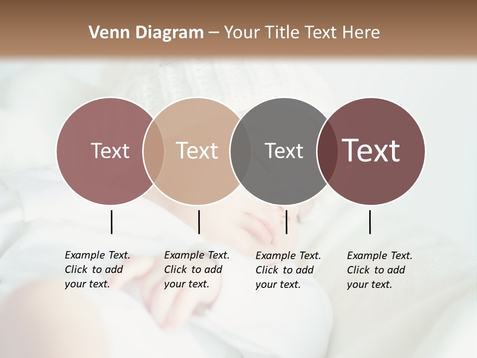 A Baby Sleeping On A Bed With A White Hat PowerPoint Template