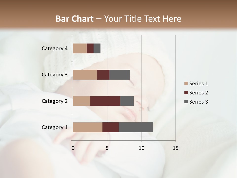 A Baby Sleeping On A Bed With A White Hat PowerPoint Template