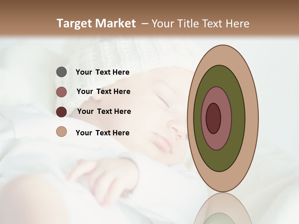 A Baby Sleeping On A Bed With A White Hat PowerPoint Template