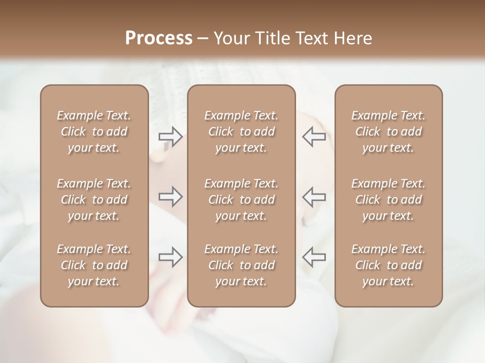 A Baby Sleeping On A Bed With A White Hat PowerPoint Template