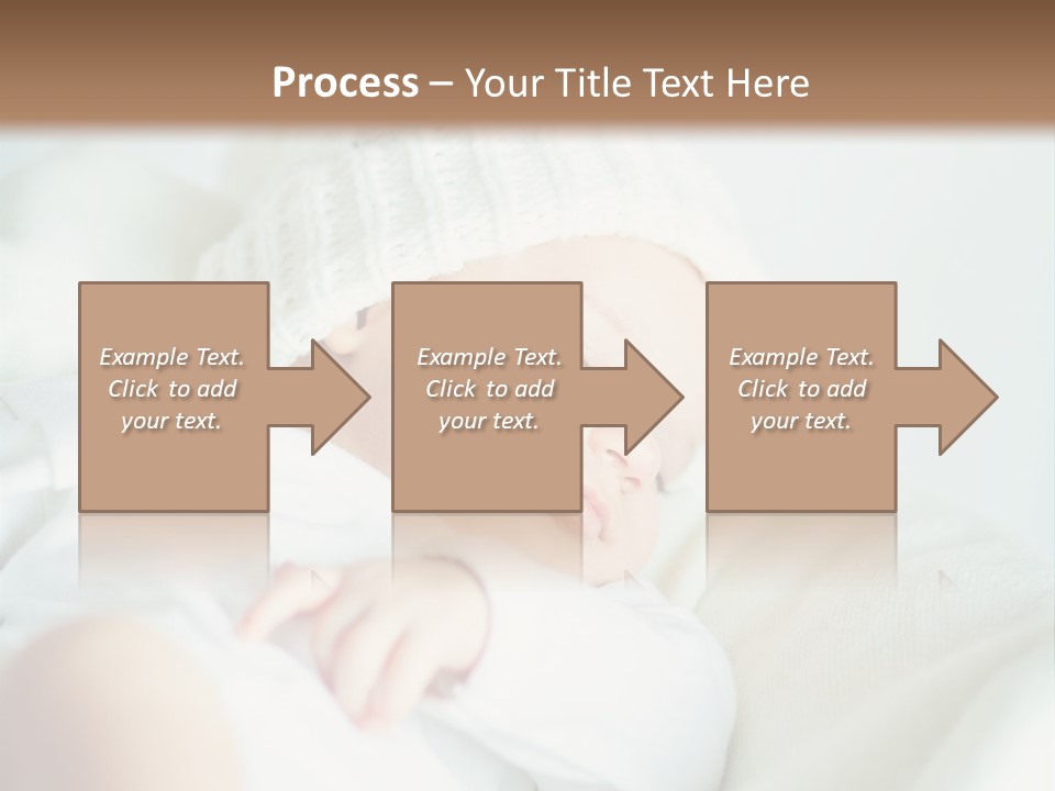 A Baby Sleeping On A Bed With A White Hat PowerPoint Template