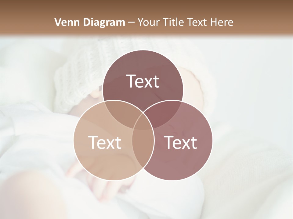 A Baby Sleeping On A Bed With A White Hat PowerPoint Template