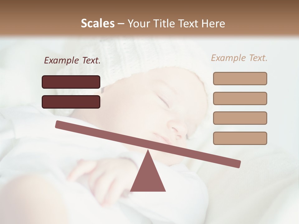 A Baby Sleeping On A Bed With A White Hat PowerPoint Template